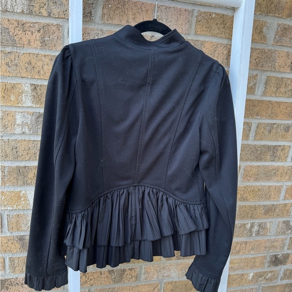ELLE Black Blazer Jacket with Ruffles - Picture 4 of 4